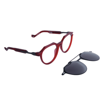 Clic On Dark Red Matt / Clip Black Grey